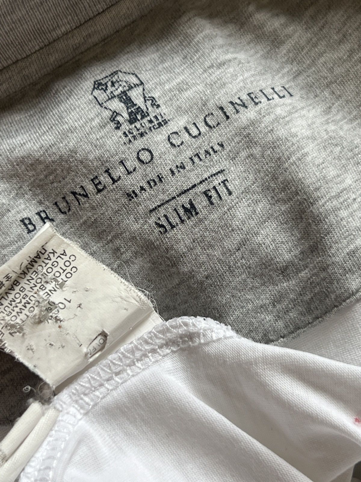 Brunello Cucinelli Brunello Cucinelli grey trimmed tshirt Size US M / EU 48-50 / 2 - 12 Thumbnail