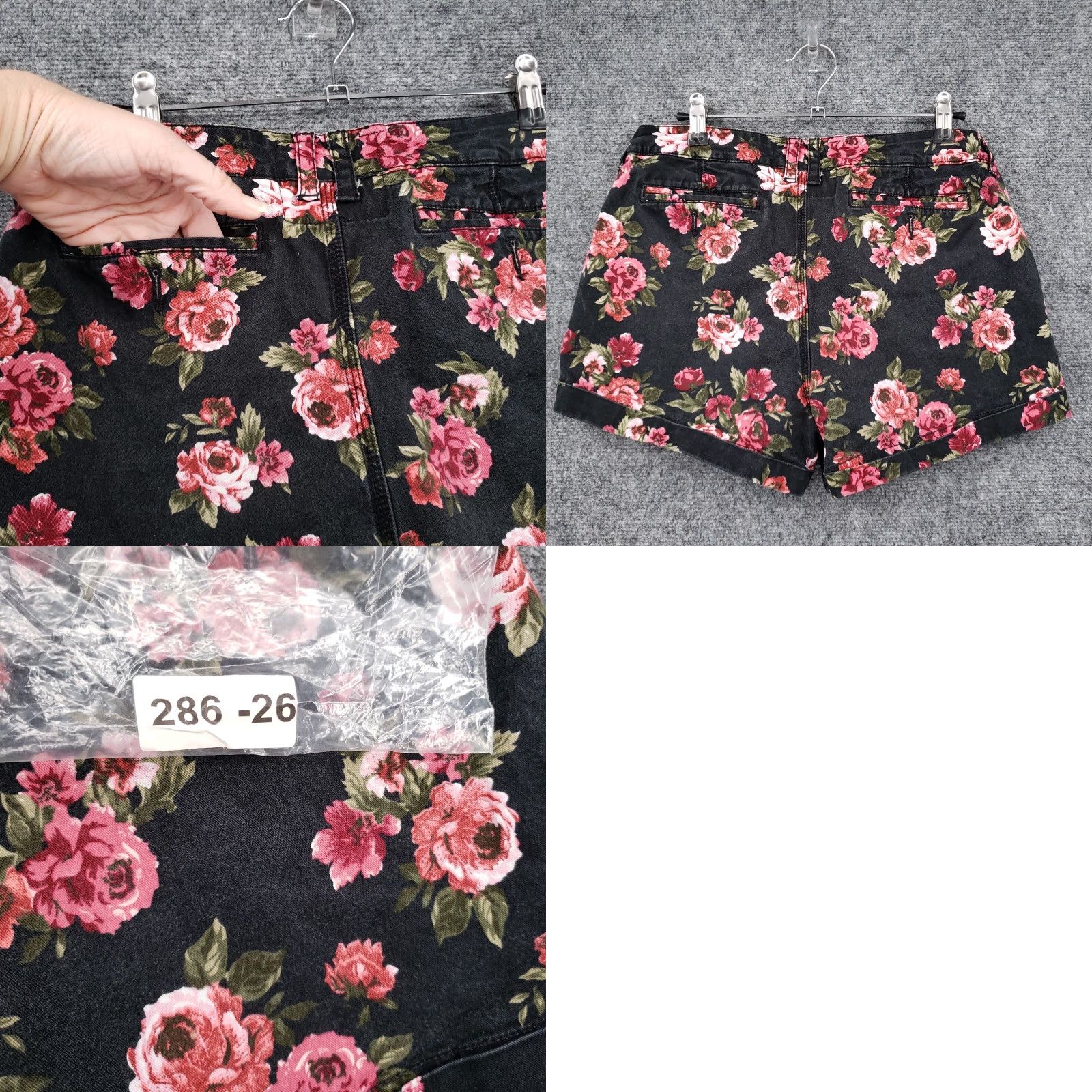Superdry Superdry Shorts Womens M Medium Black Honolulu Floral Hot Pants Mid Rise Stretch Cotton Blend Twill Zip Pocket Casual Womens Size 32" / US 10 / IT 46 - 10 Thumbnail