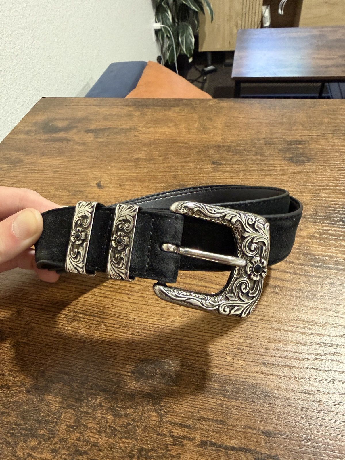 Amiri Amiri Engraved Suede Belt Size 30 - 1 Thumbnail