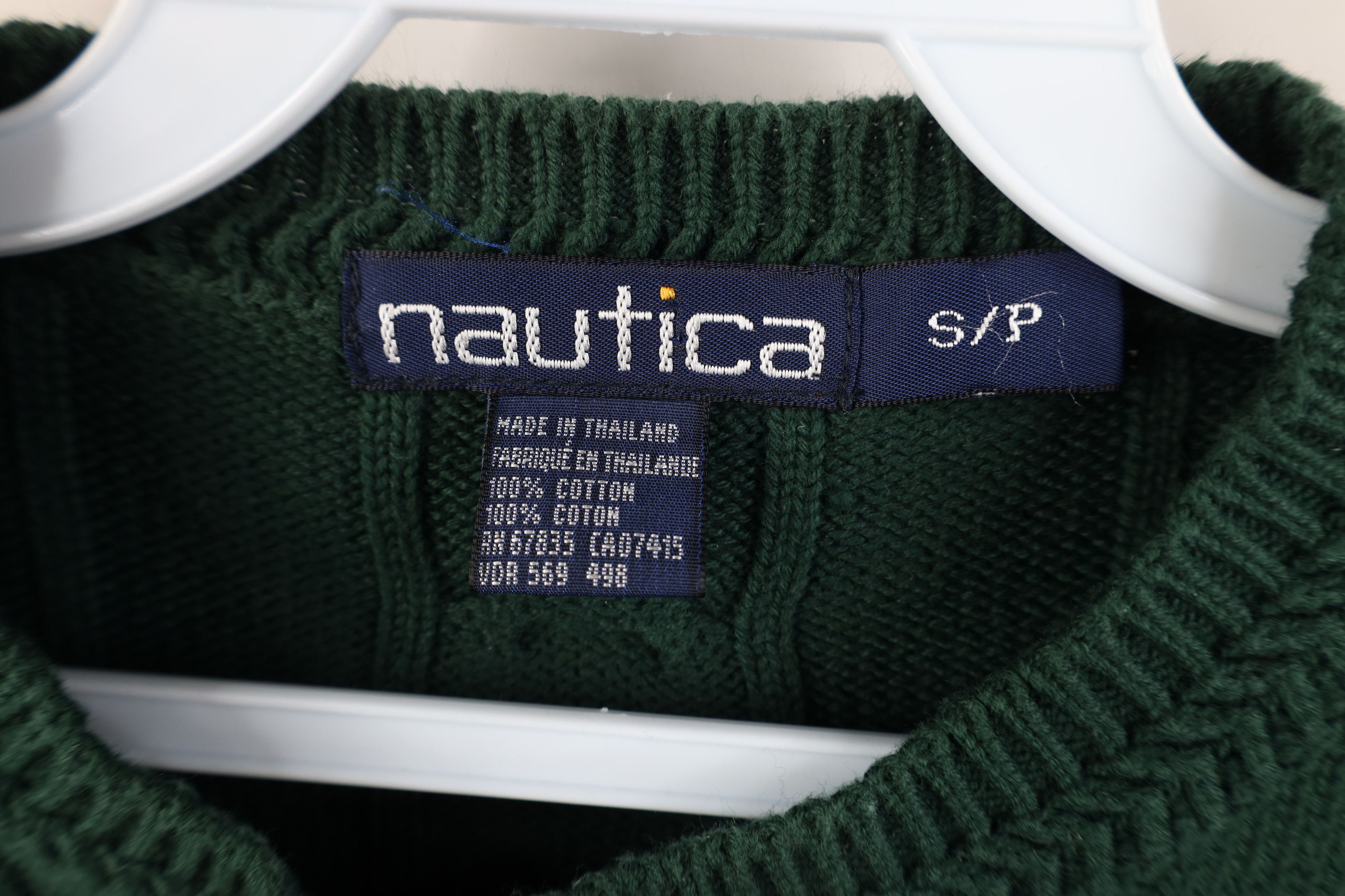 Nautica Vintage 90s Nautica Cable Knit Crewneck Sweater Cotton Size US S / EU 44-46 / 1 - 8 Thumbnail
