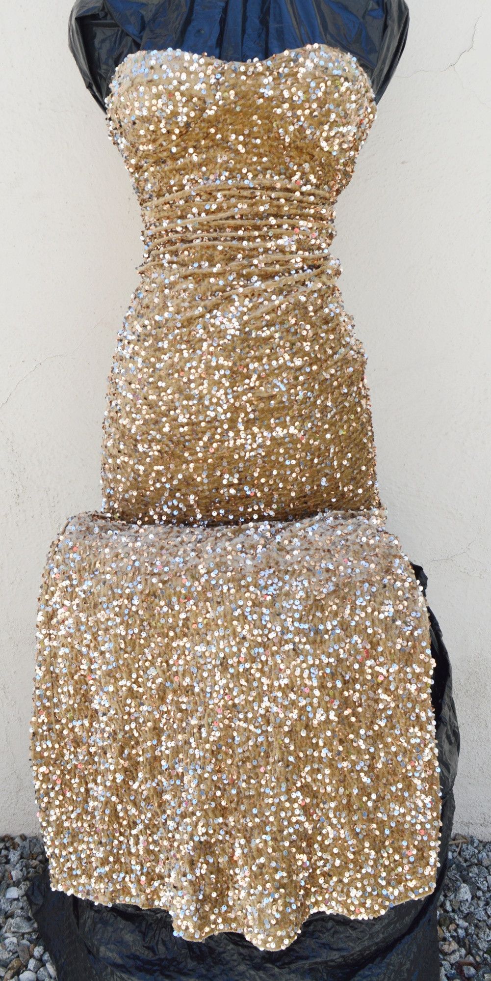 Other LONG MAXI DRESS SEQUIN / GLITTER STRAPLESS STRETCH LINED Size XS / US 0-2 / IT 36-38 - 1 Thumbnail