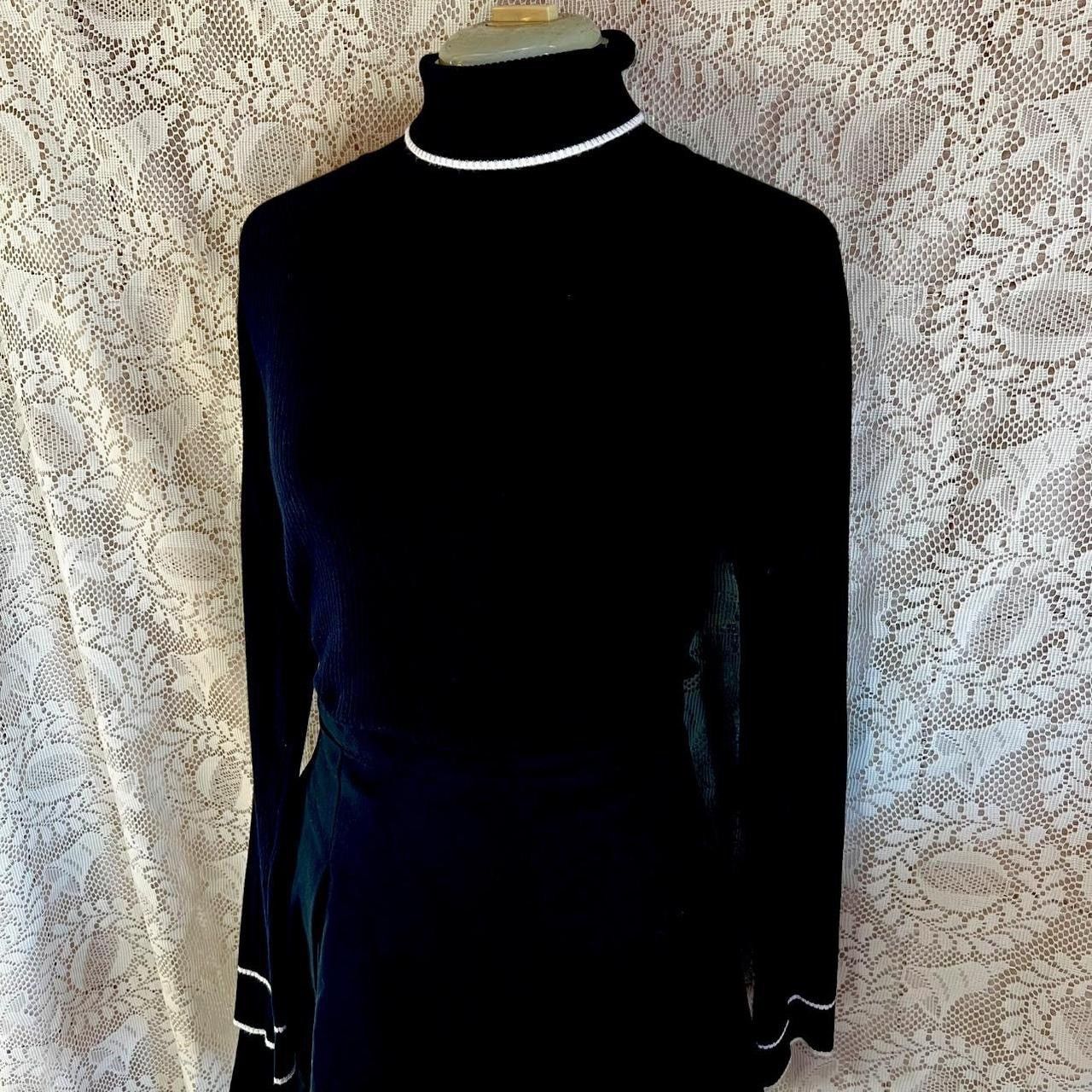 Other Black and white ribbed turtleneck with white trim ~ size L Size L / US 10 / IT 46 - 3 Thumbnail