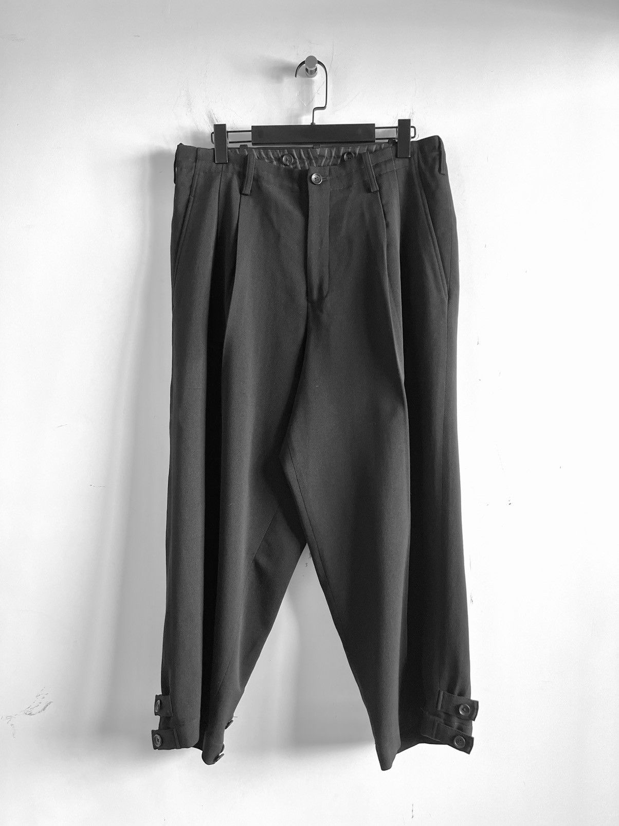 Yohji Yamamoto Yohji Yamamoto Pour Homme - Wool 2 Tuck Tab Suspender Pants Size US 30 / EU 46 - 12 Thumbnail