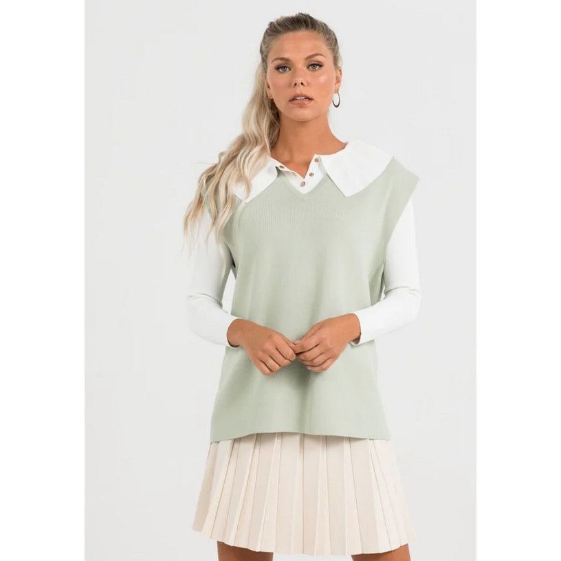 Other Aleeza paris V Neck Knit Oversize Sage Green Size M NWT Size M / US 6-8 / IT 42-44 - 1 Thumbnail