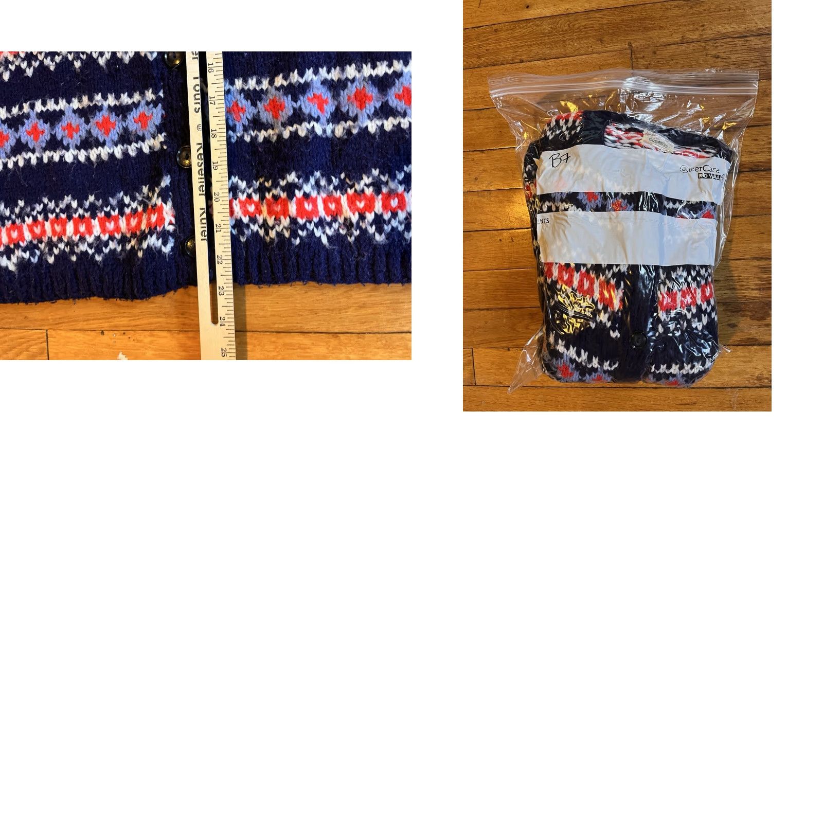 Vintage VINTAGE Hand Knit Fair Isle Cardigan Sweater Women’s M Red Blue All Over Print Size M / US 6-8 / IT 42-44 - 8 Thumbnail