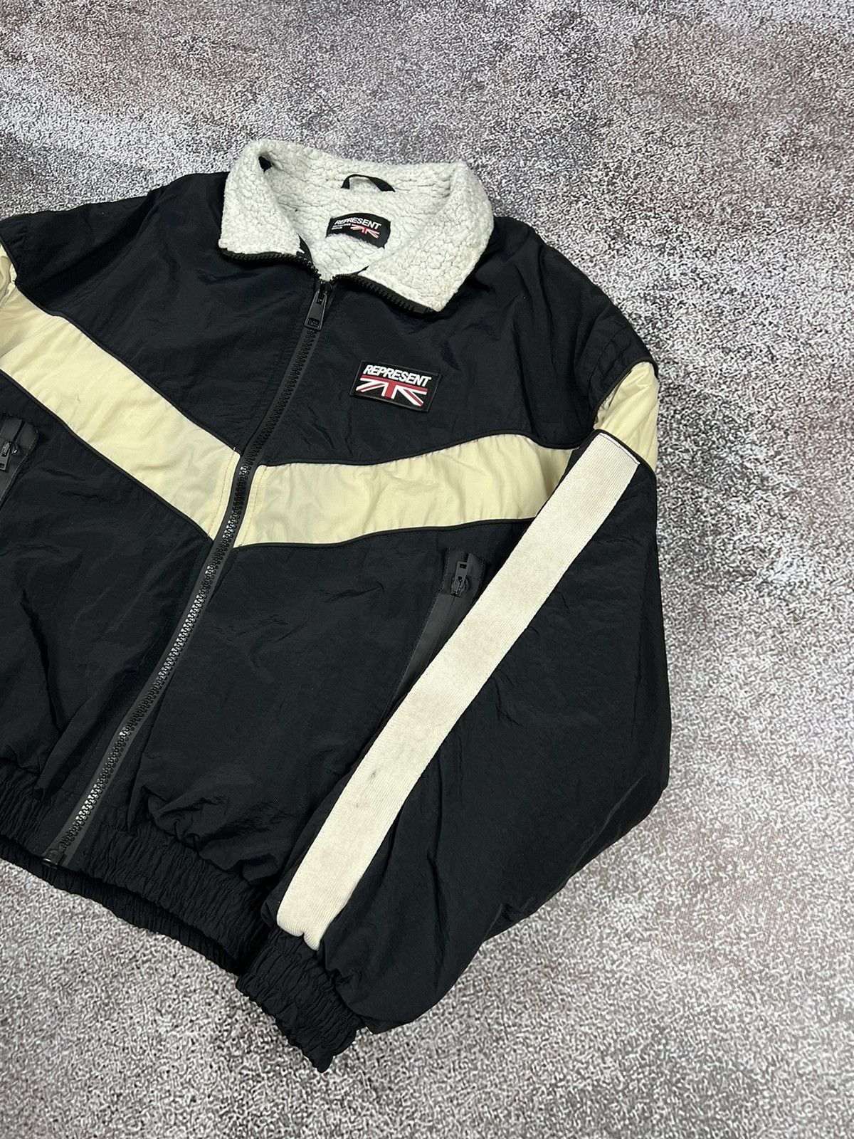 Represent Clo. Represent Shell Sherpa Nylon Black Bomber Jacket Size US M / EU 48-50 / 2 - 12 Thumbnail