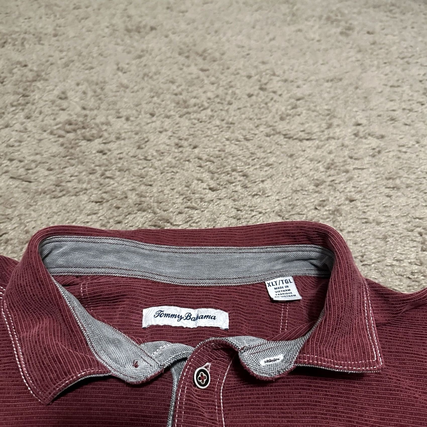 Tommy Bahama Tommy Bahama Polo Shirt Men's XLT Red Breathable Performance Long Sleeve Size US XL / EU 56 / 4 - 3 Thumbnail