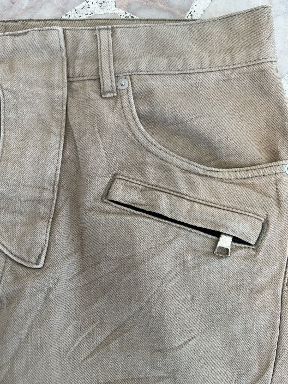 Balmain Balmain Biker Denim Pants Khaki Size US 33 - 7 Thumbnail