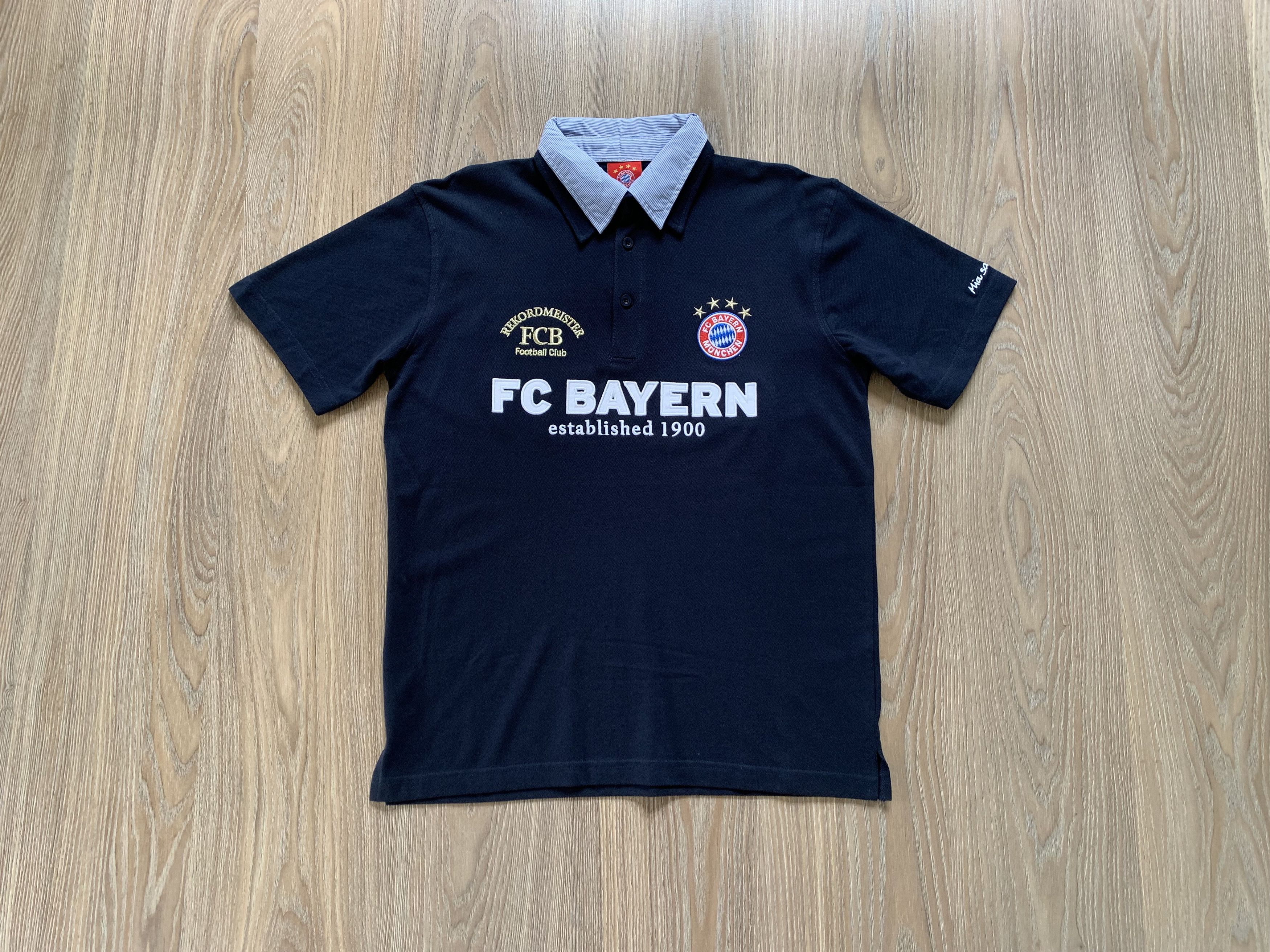 Vintage FC Bayern Munchen Cotton Polo T Shirt Size US S / EU 44-46 / 1 - 1 Thumbnail