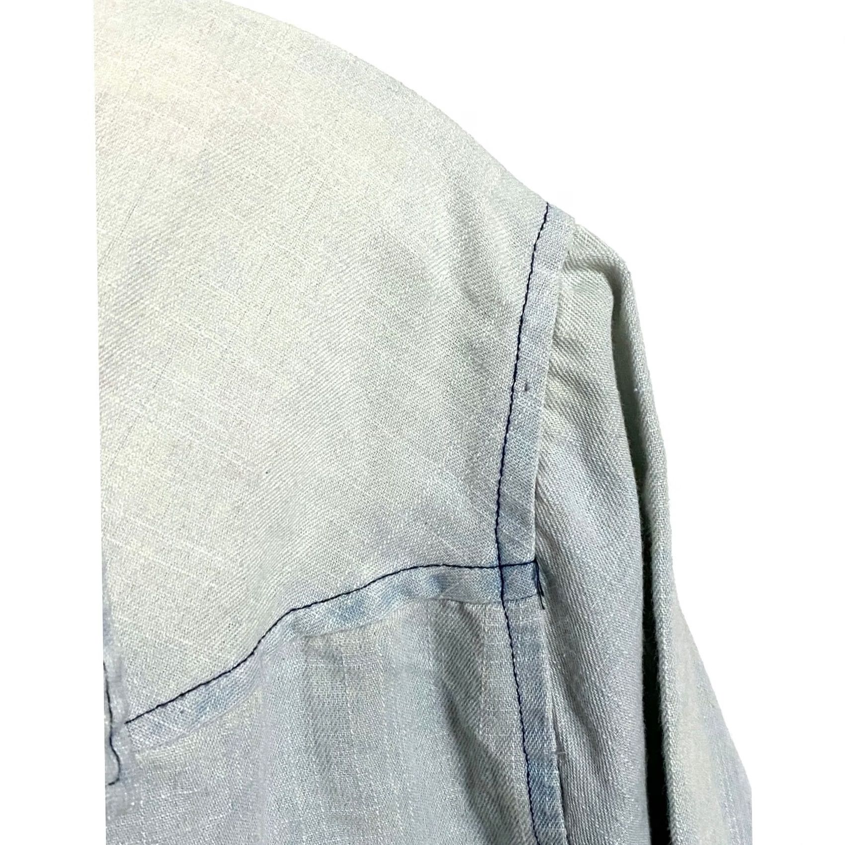 Vintage ODDY Button Shirt Western Distressed Blue White Ombre Tunic Blouse Womens XXL Shirt Women Regular 2XL Blue Distressed Ombre Button-Up Size XXL / US 16-18 / IT 52-54 - 4 Thumbnail