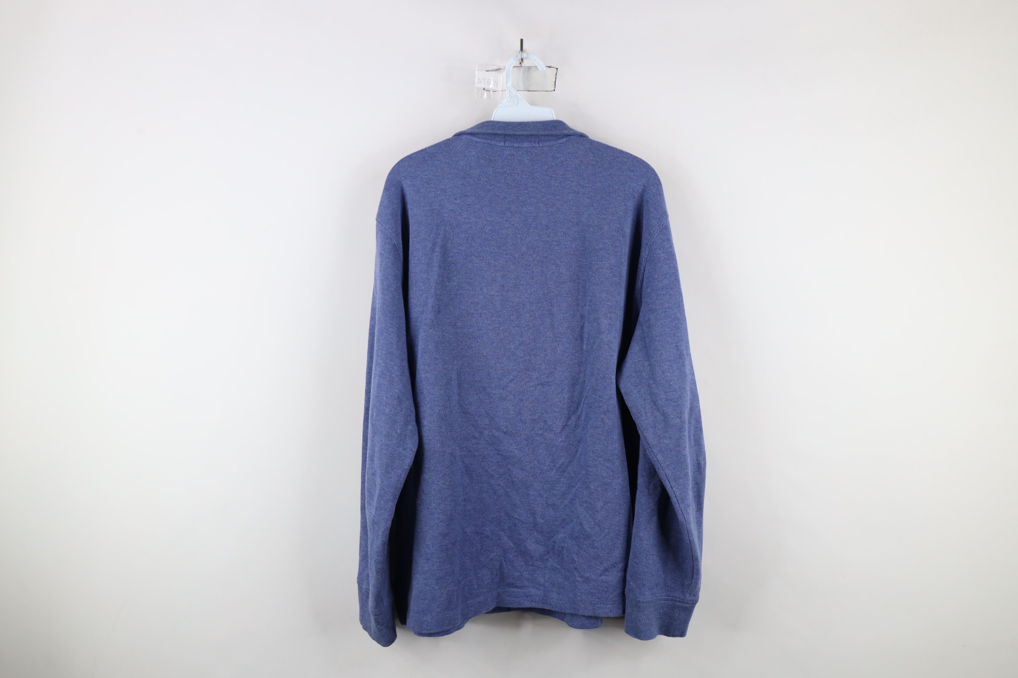 Ralph Lauren × Vintage Vintage Ralph Lauren Rib Ribbed Knit Half Zip Sweater Blue Size US L / EU 52-54 / 3 - 13 Thumbnail