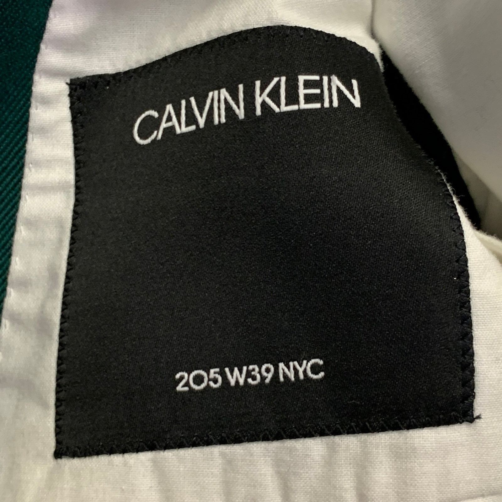 Calvin Klein 205W39NYC Green Wool Twill Double Breasted Peak Lapel Sport Coat Size 36R - 7 Thumbnail