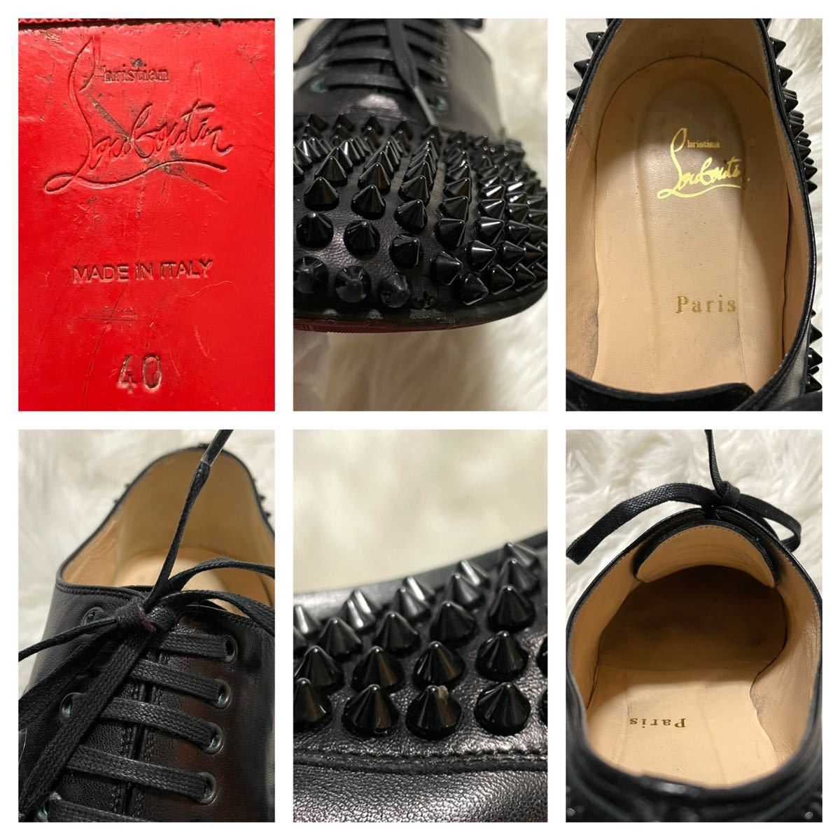 Christian Louboutin Authentic Christian Louboutin Freddie Studded Lace-Up Shoes Size US 7.5 / EU 40-41 - 2 Thumbnail