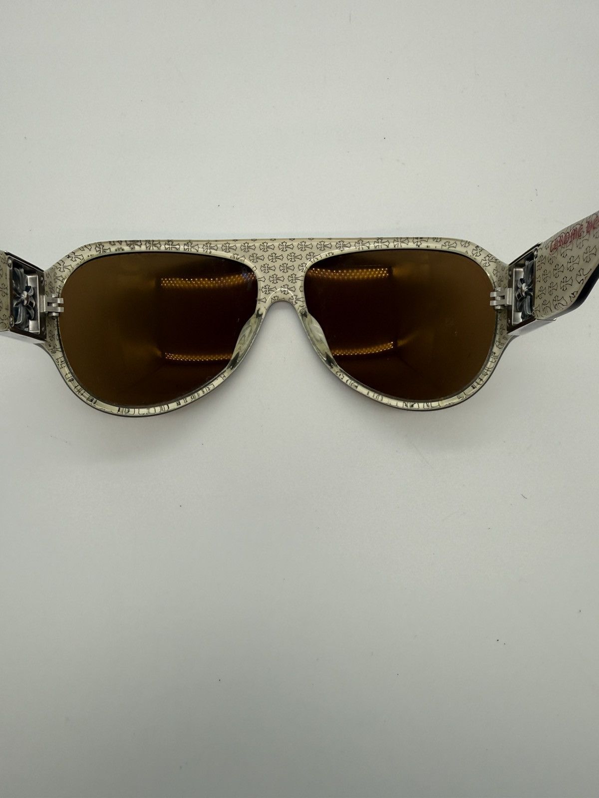 Chrome Hearts Chrome Hearts "FUCK YOU" Aviator Sunglasses – Cross Print Size ONE SIZE - 8 Thumbnail