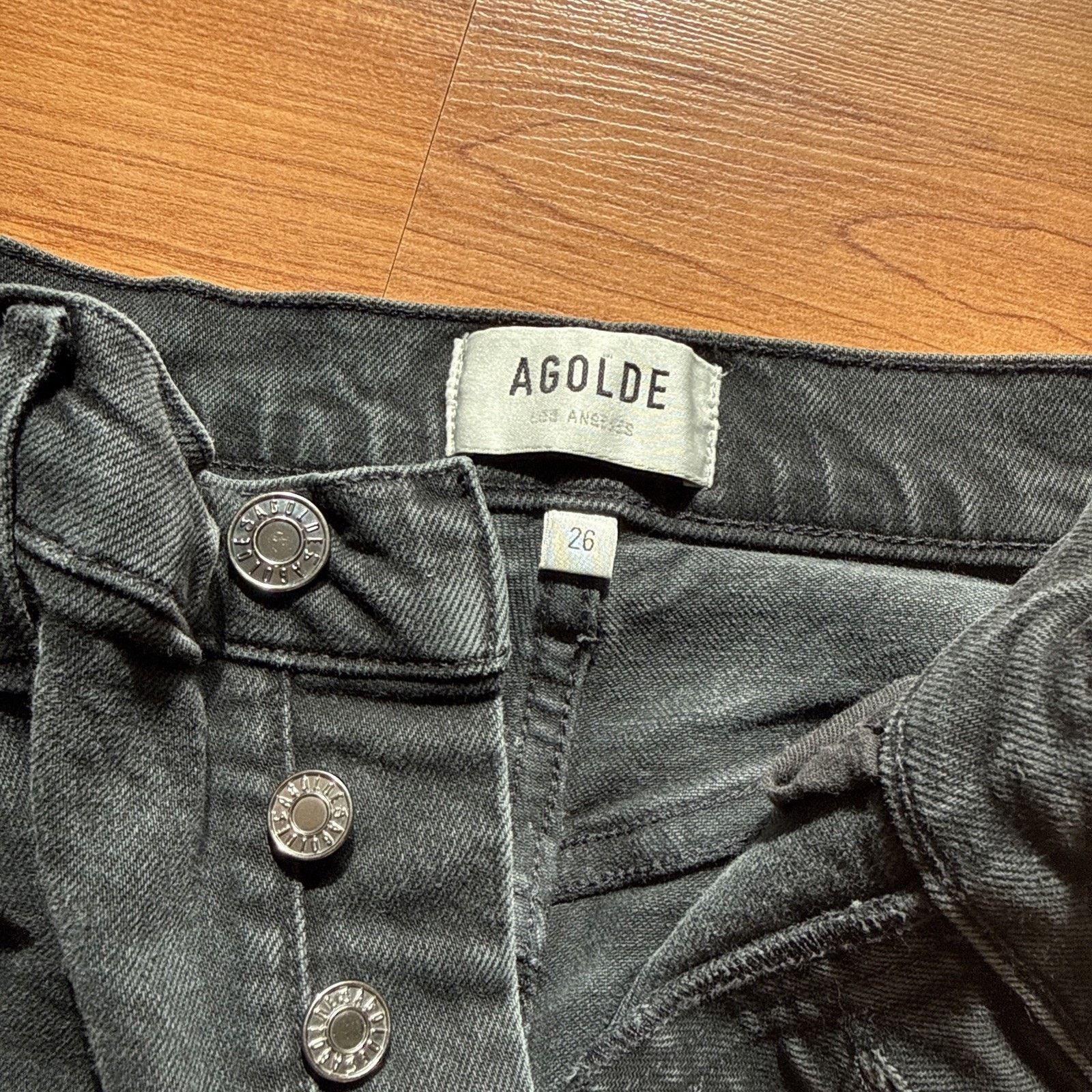Agolde AGOLDE Womens Size 26 Black Riley High Rise Straight Leg Size 26" / US 2 / IT 38 - 3 Thumbnail