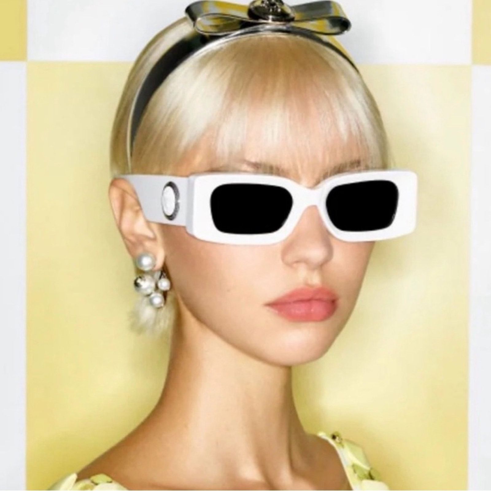 Versace New! Versace White Sunglasses, VE4474U 314/87, Authentic Size ONE SIZE - 3 Thumbnail