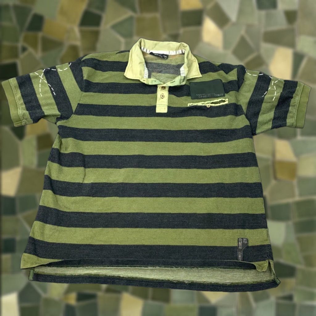 Rocawear VINTAGE Rocawear Polo Shirt Mens Large Green Striped 90s Grunge Hip Hop Mens Size US L / EU 52-54 / 3 - 1 Thumbnail