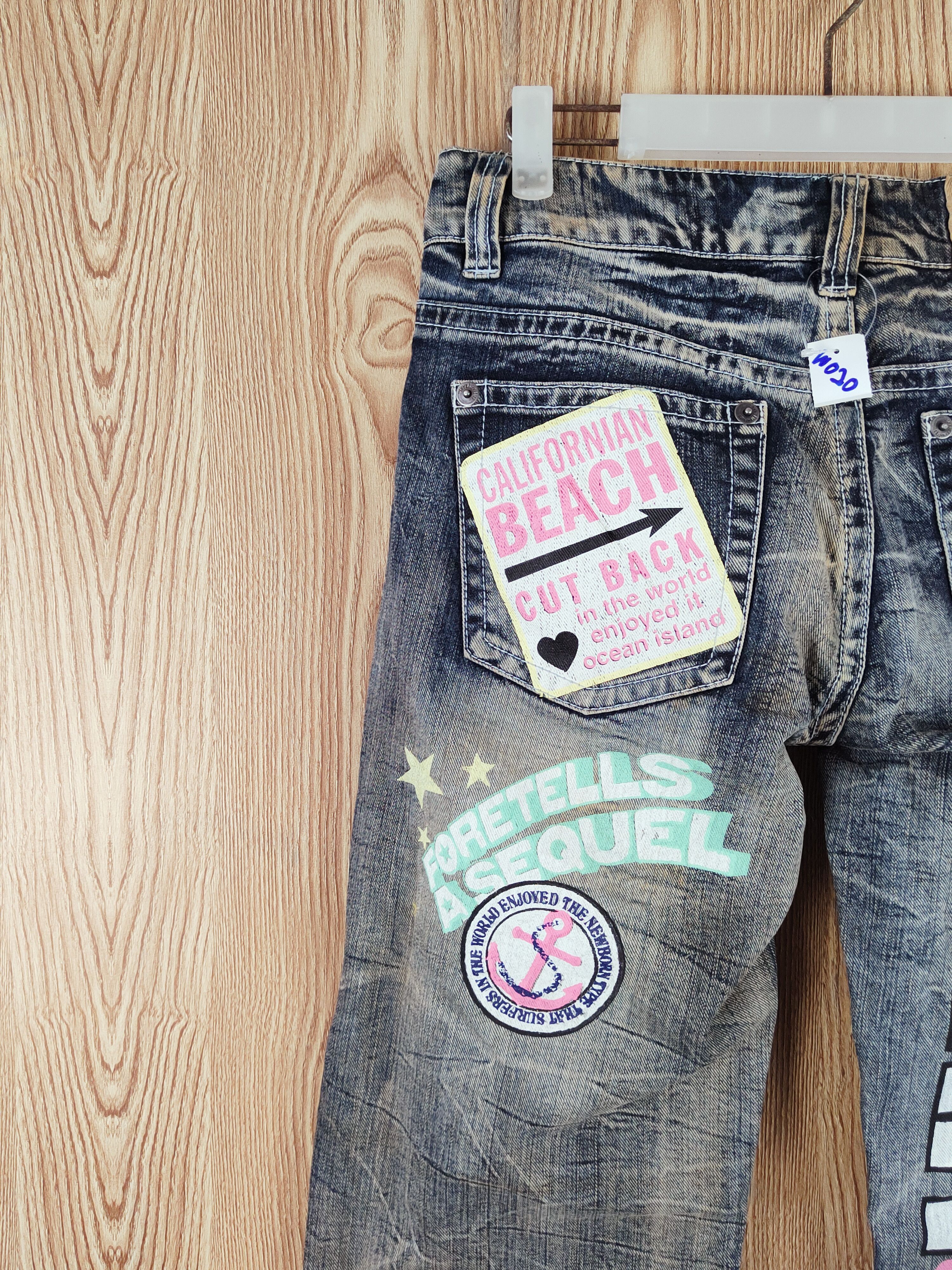 Japanese Brand × Vintage Japan patchwork Dark Blue Distressed Ripped Jeans #W020 Size 29" - 11 Thumbnail