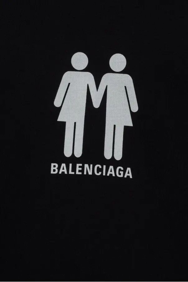 Balenciaga o1w1db10425 Pride 22 Hoodie Boxy Fit in Black Size US XXS / EU 40 - 5 Thumbnail
