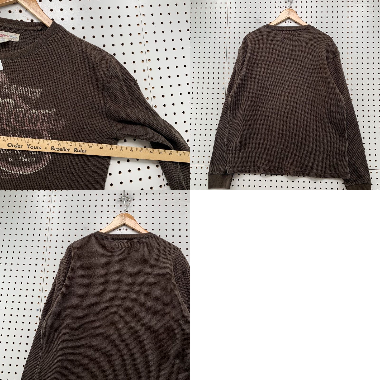 Lucky Brand Lucky Brand Thermal Shirt Mens XL Brown Poker Ace Spades Long Sleeve Shirt Size US XL / EU 56 / 4 - 9 Thumbnail