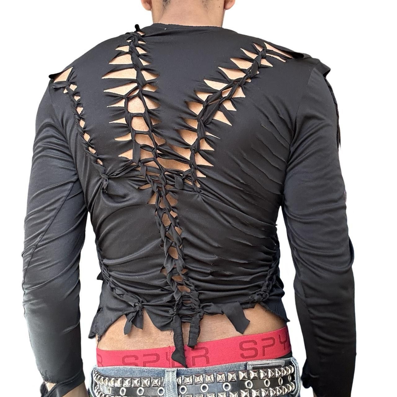 Vintage ASTROBOI*' Thunder' Black Braided Compression Top - Large Size US L / EU 52-54 / 3 - 4 Thumbnail