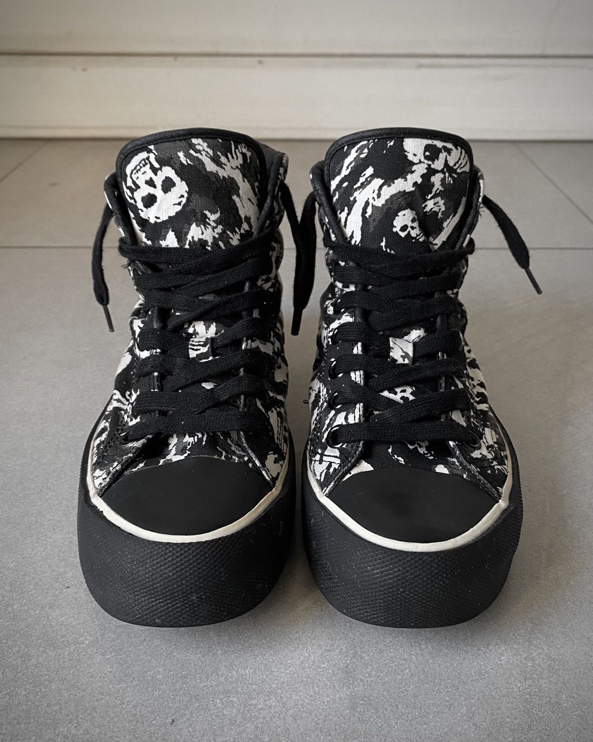 Number (N)ine Number (N)ine SS01 "Time Migration" Skull High Top Size US 5 / EU 37 - 2 Thumbnail