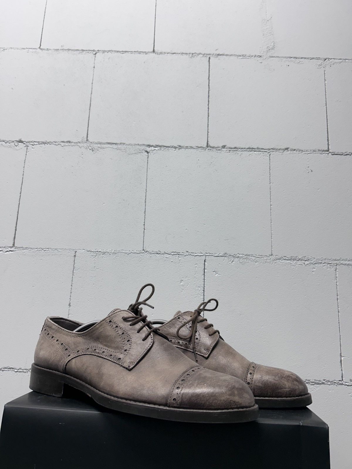 Genuine Leather × Gianni Valentino Gianni Russo Leather Brogue Shoes Size US 11 / EU 44 - 2 Thumbnail