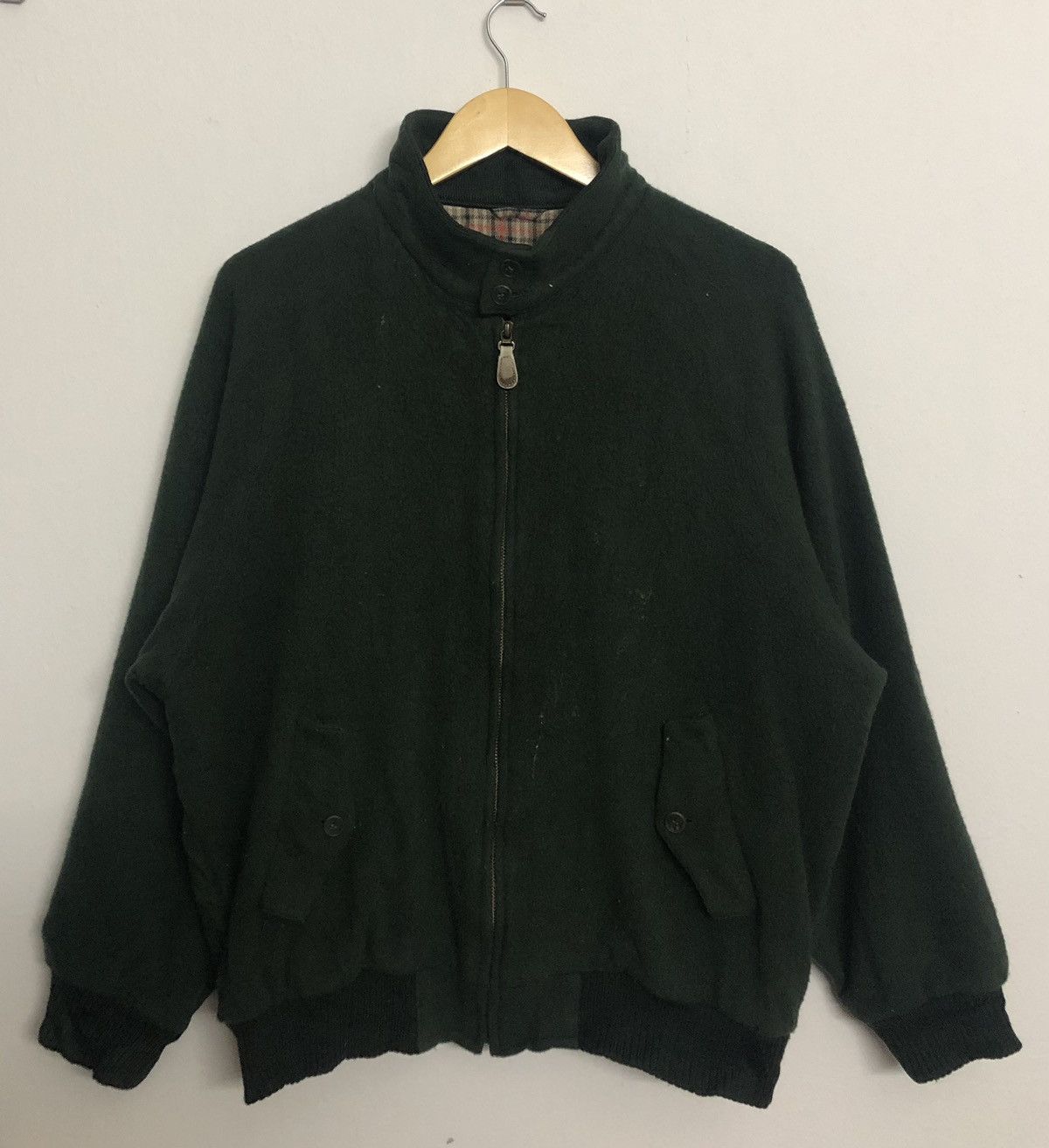 Japanese Brand VINTAGE CLUB Harrington Jacket Lined Wool Bomber Dark Green Size US L / EU 52-54 / 3 - 1 Thumbnail