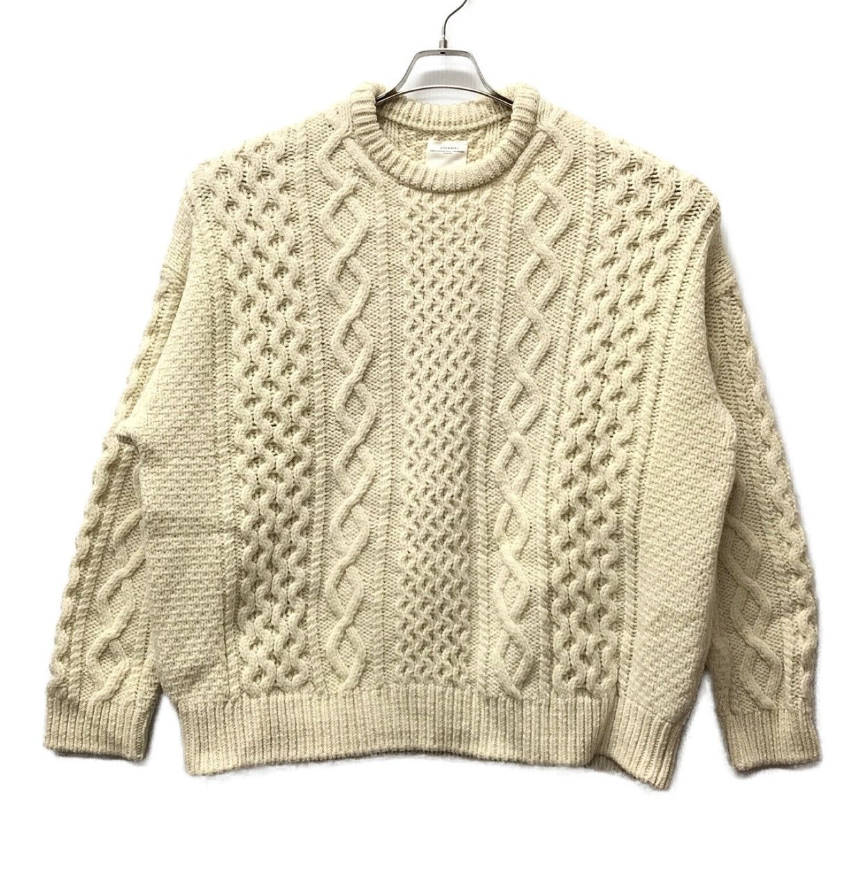 image of Visvim 21Aw Highland Crewneck Jumbo Knit Sweater Cable in Ivory, Men's (Size XL)