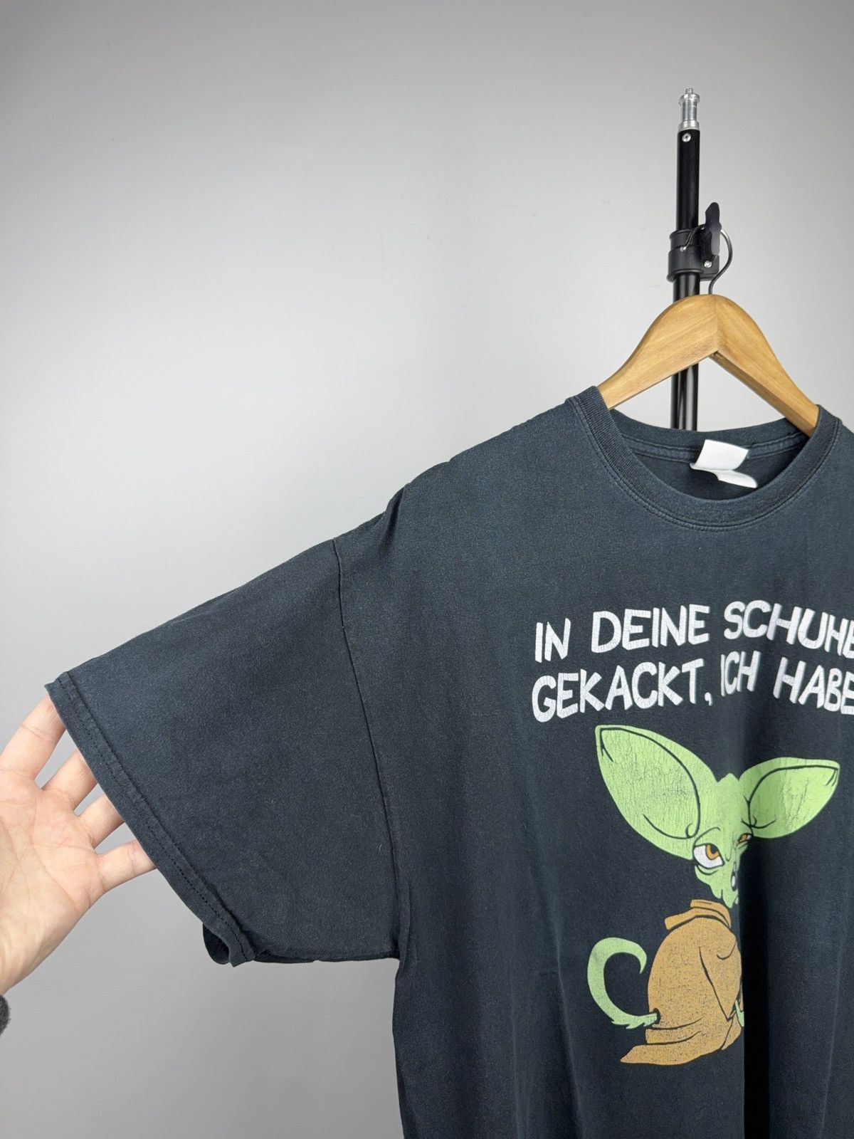 Vintage 00s Funny Baby Yoda German Meme Graphic Tee Star Wars Style Size US XL / EU 56 / 4 - 8 Thumbnail