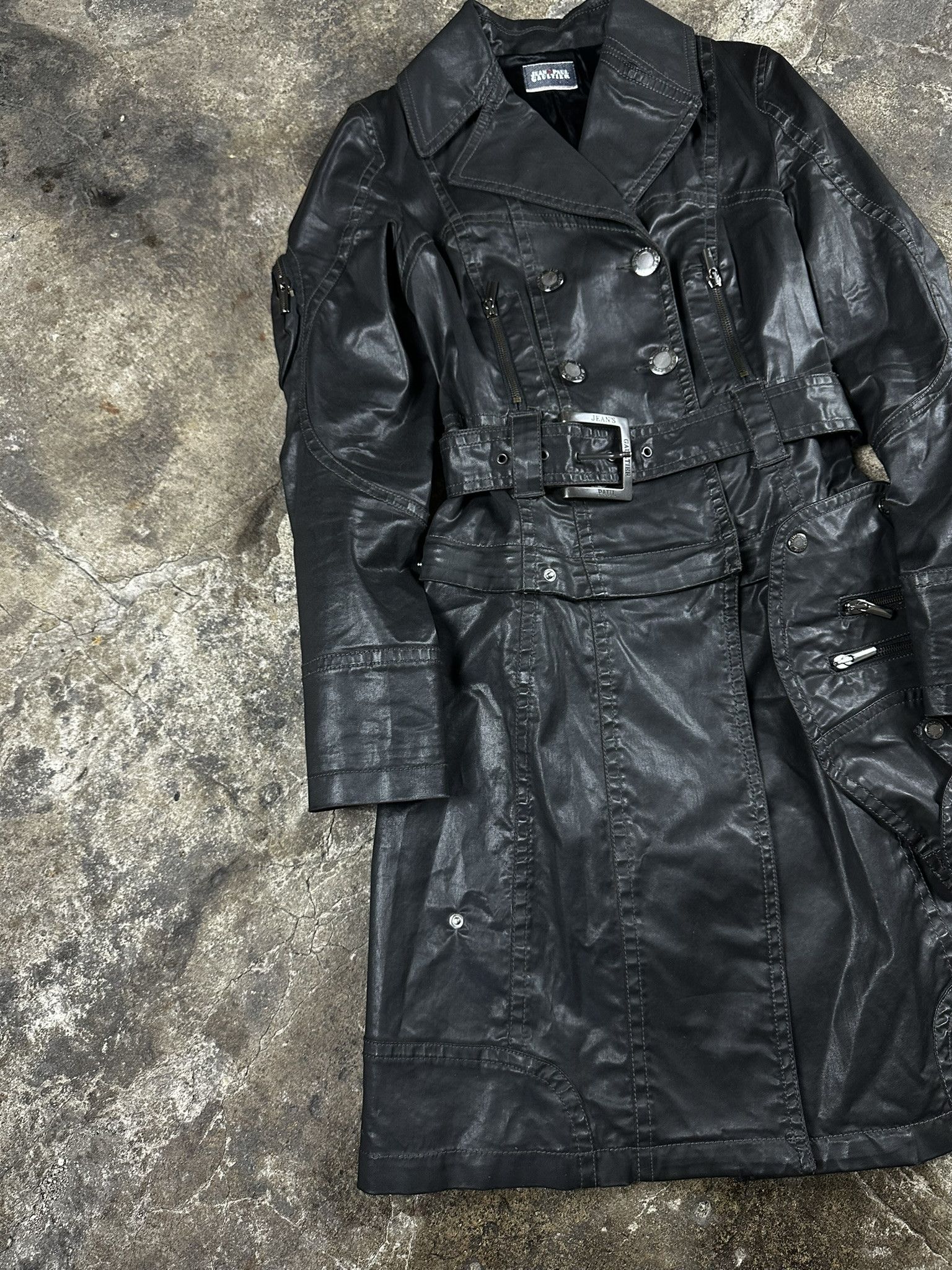 Jean Paul Gaultier 2in1 2000s Jean Paul Gaultier Waxed Vintage Coat Archive Size L / US 10 / IT 46 - 3 Thumbnail