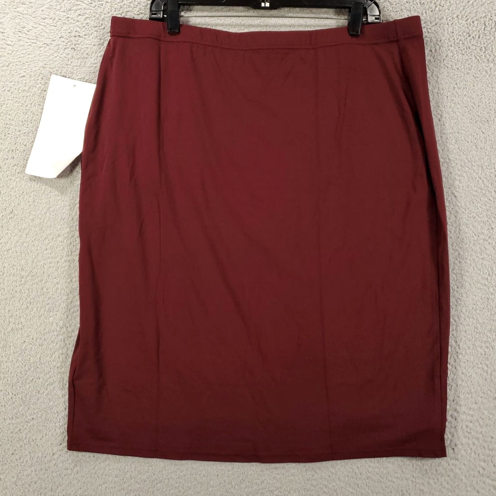Vintage New Womens Skirt 1X Burgundy Pencil Pull On Stretch Comfort Lined NWT Ashro Kadence Vintage: No Size 40" / US 18 - 4 Thumbnail
