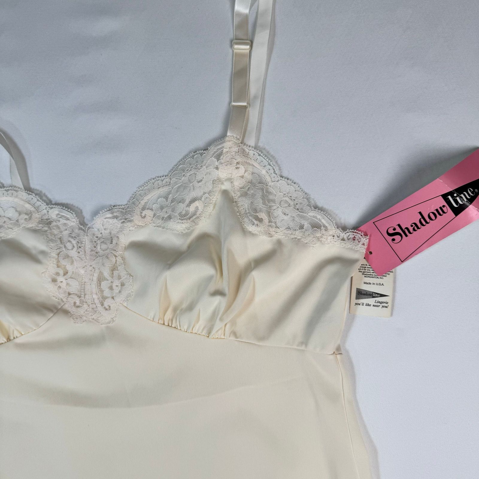 Vintage Vintage Shadowline Opacitrique Ivory Full Slip Dress Lace 34 Size S / US 4 / IT 40 - 6 Thumbnail
