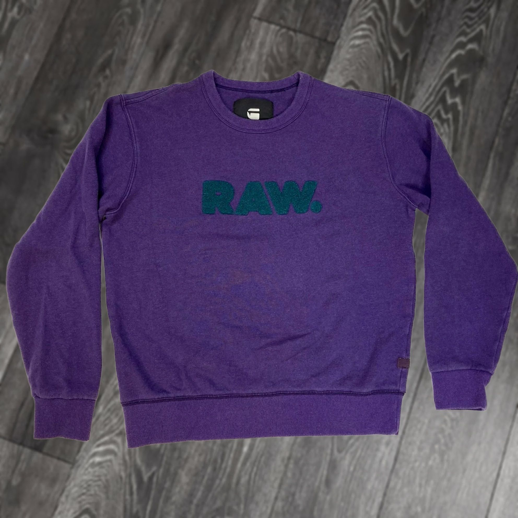 G-Star VINTAGE G Star Raw Hoodin Chenille Logo Crewneck Sweatshirt Men Small Purple Size US S / EU 44-46 / 1 - 1 Thumbnail