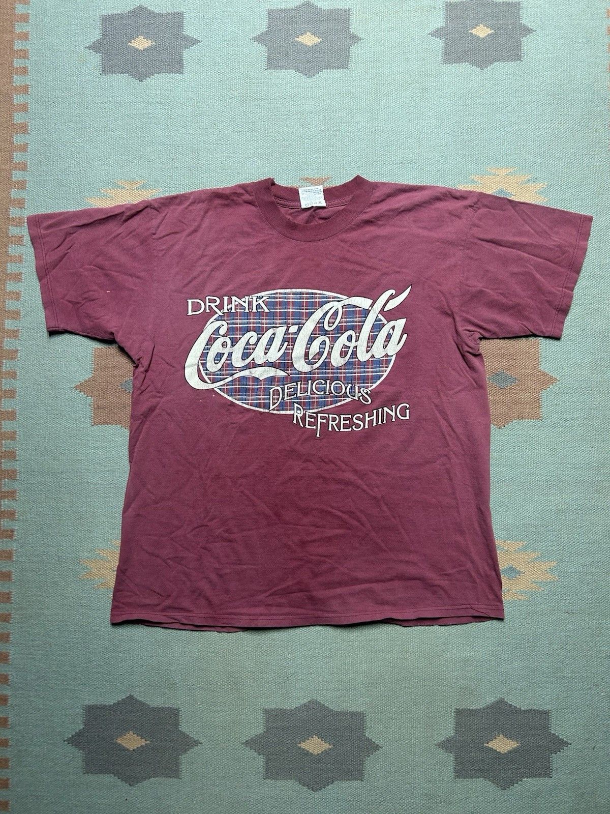Vintage Vtg t shirt drink Coca Cola delicious soda snack cotton XL Size US XL / EU 56 / 4 - 1 Thumbnail