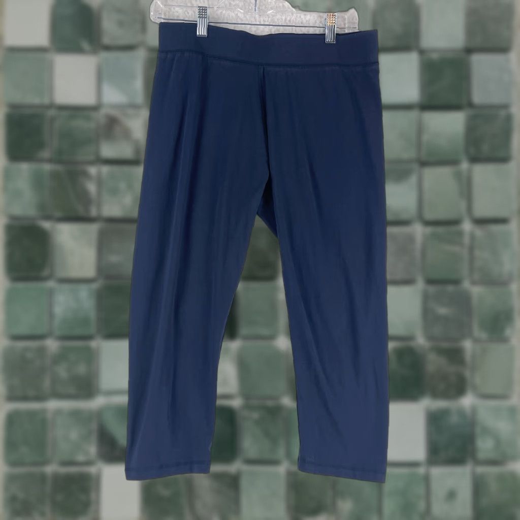 Vintage Christopher & Banks Navy Blue Pull On Pants Womens Medium Elastic Waist Straight Leg Jeans Style City Casual Size 32" / US 10 / IT 46 - 1 Thumbnail