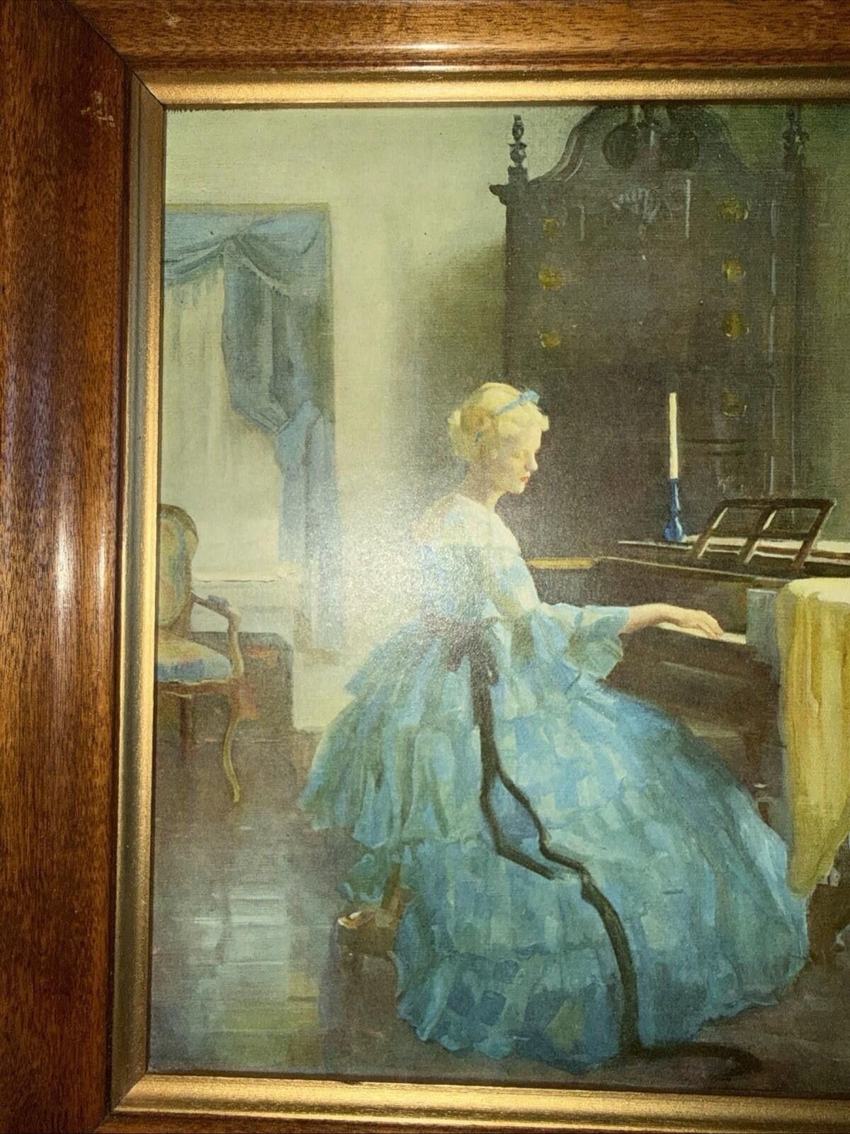 Other Marguerite Stuber Pearson Framed Litho Lady Playing Piano Size ONE SIZE - 3 Thumbnail