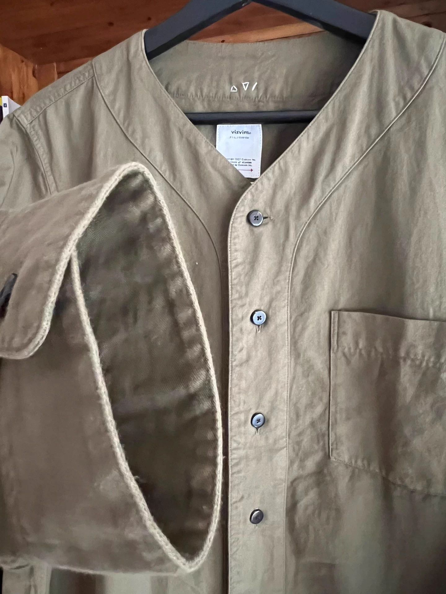 Visvim visvim 2019AW GIZA olive green baseball shirt size 3 Size US L / EU 52-54 / 3 - 4 Thumbnail