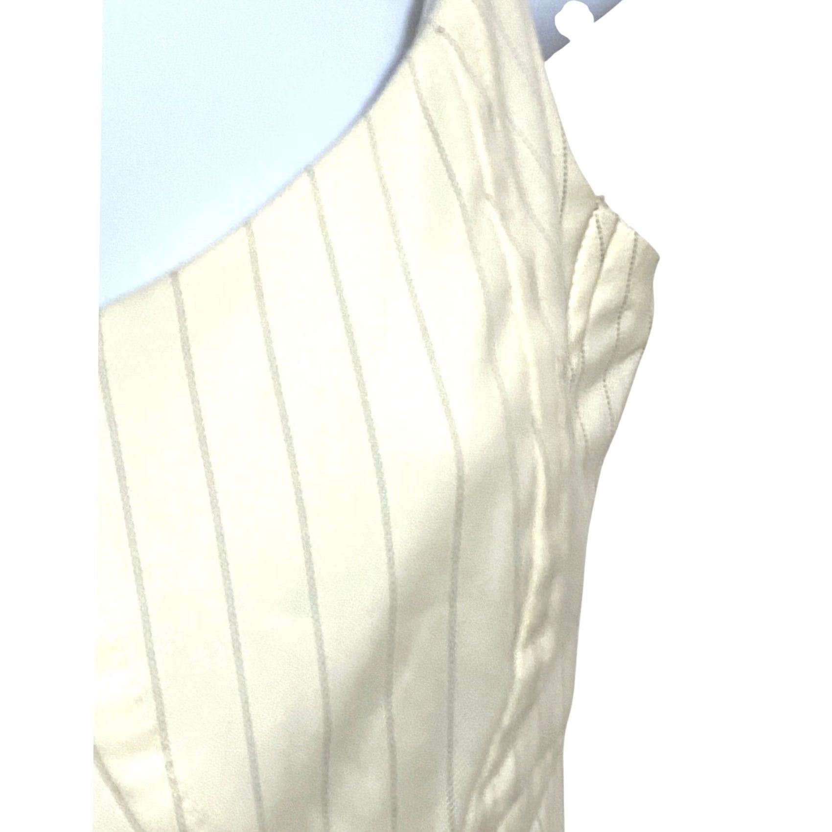 Vintage Kendall & Kylie Cropped Hook And Eye Corset S Neutral Striped Coquette Feminine Sexy Y2K Shirt Women Sleeveless Hook & Eye Closure Size S / US 4 / IT 40 - 3 Thumbnail