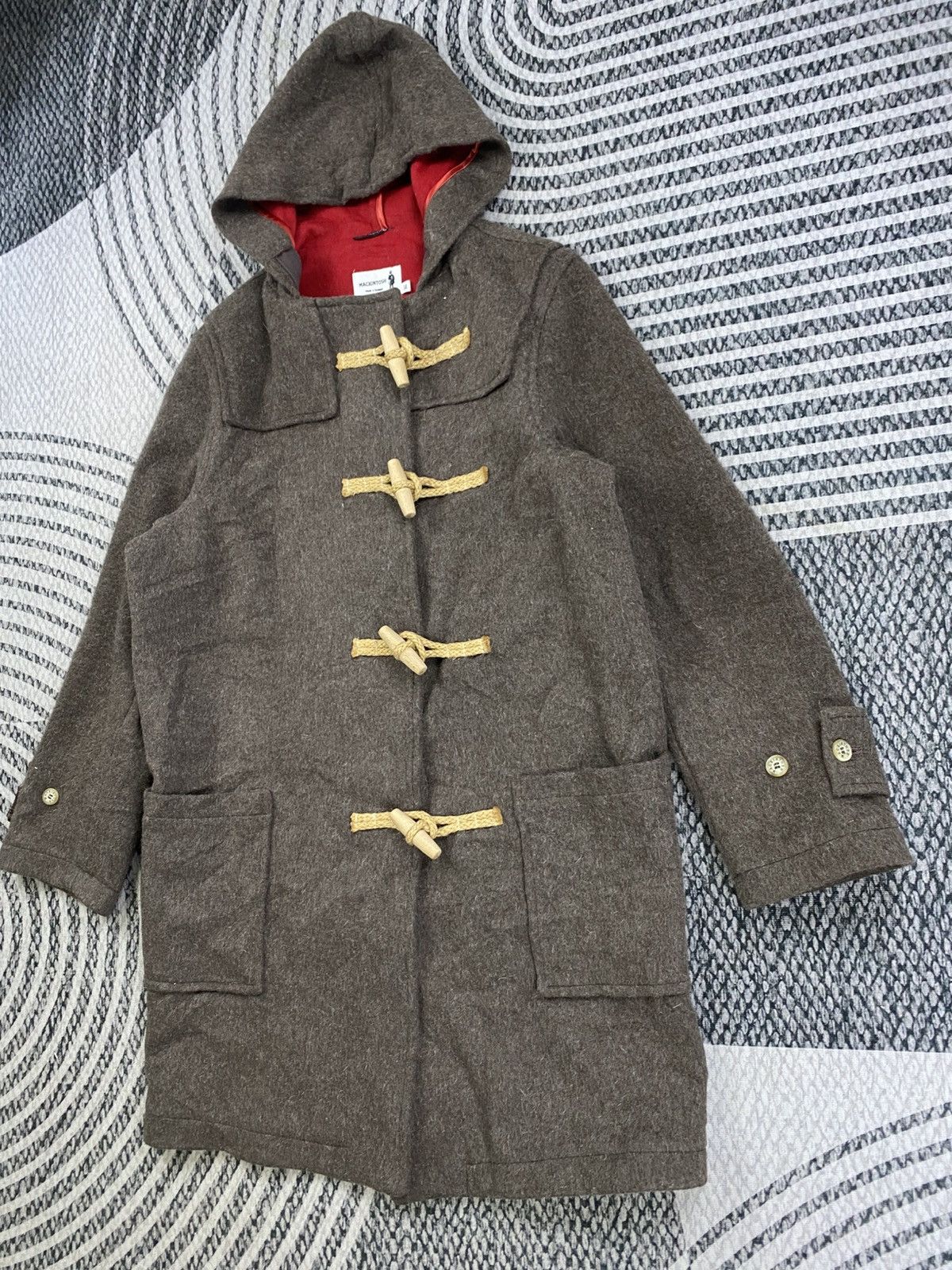 Mackintosh 🔥Mackintosh Scotland Wool Brown Duffle Hoodie Long Jacket Size US M / EU 48-50 / 2 - 4 Thumbnail