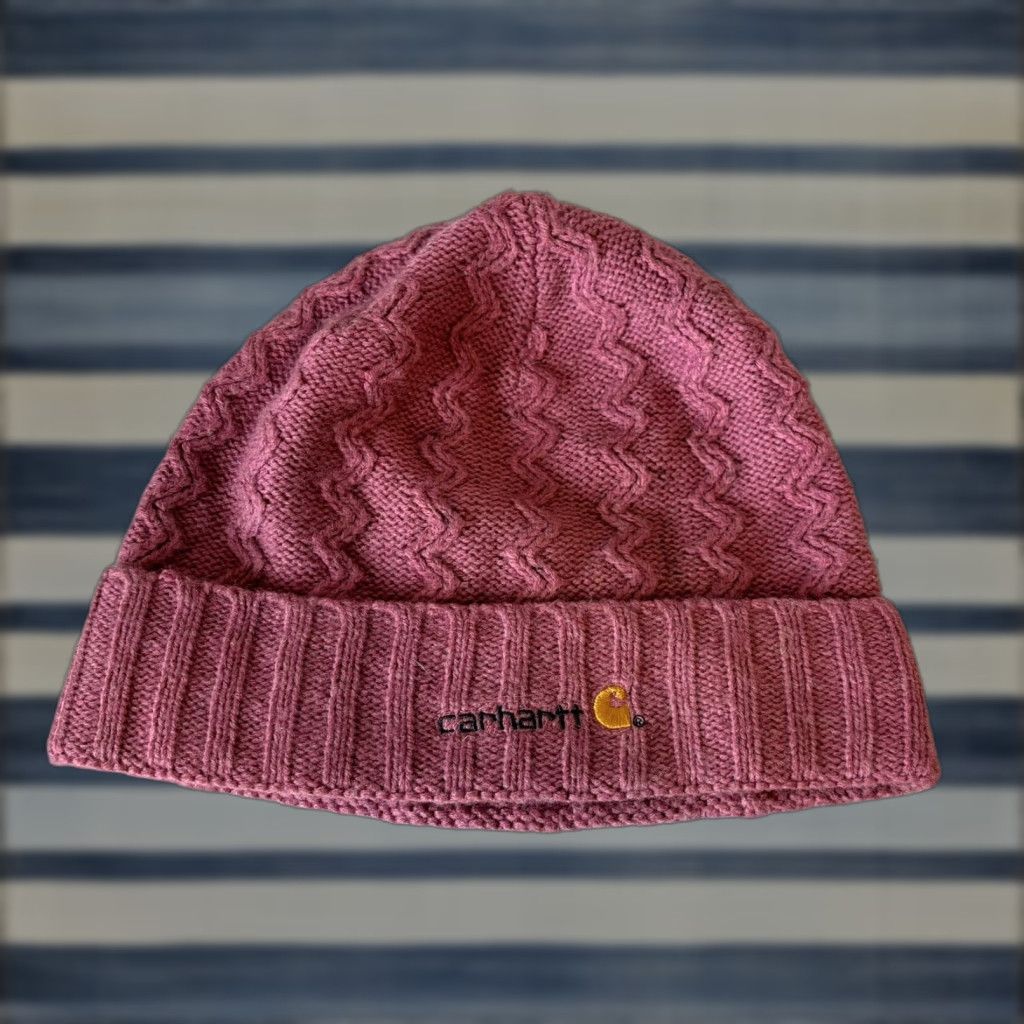Carhartt Carhartt Beanie Ladies Knit Cuffed Zig Zag Purple Pink Women's Hat RARE Size ONE SIZE - 1 Thumbnail