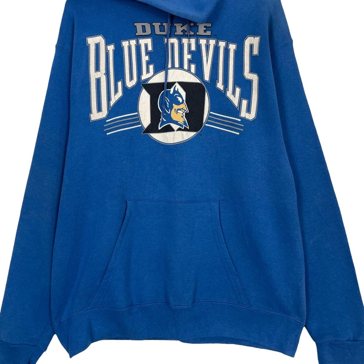 Vintage 💥DUKE BLUE DEVIL USA BIG LOGO HOODIE SWEATER Size US L / EU 52-54 / 3 - 5 Thumbnail