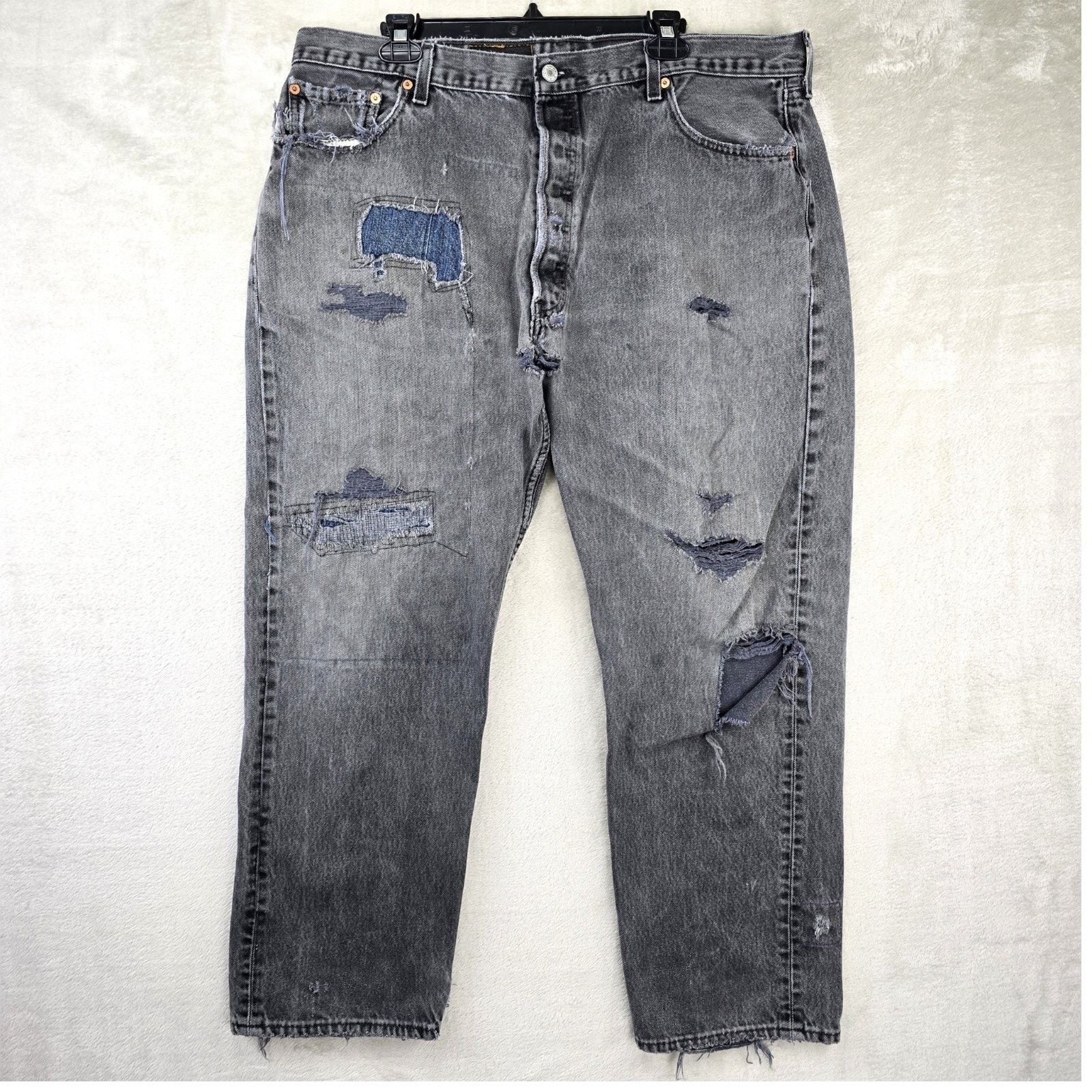 Levi's Vintage Levis 501 Jeans 42x30 Fits 39x28 Thrashed Distressed Size US 39 - 1 Thumbnail