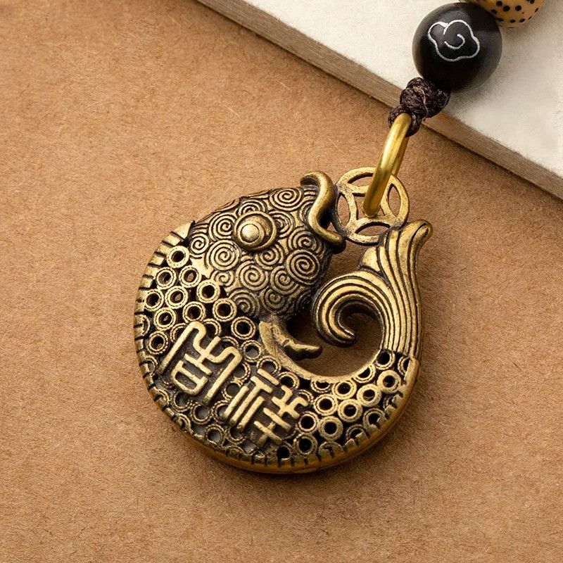 Other Lucky Fish Keyring Car Keychain Brass Holder Hanging Charms Size ONE SIZE - 3 Thumbnail