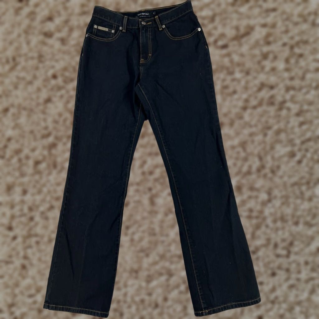 Calvin Klein Calvin Klein Black Bootcut Jeans Women 6 Mid Rise Denim 26x30 Stretch Regular Fit Size 28" / US 6 / IT 42 - 1 Thumbnail