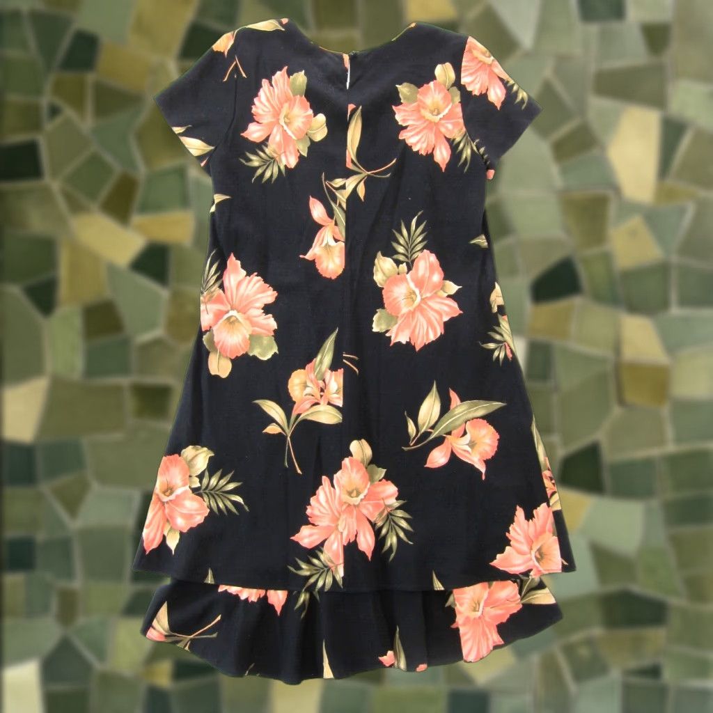 Pinko VINTAGE Hampton Dress Co. Rayon Black Pink Short Sleeve Tunic Smock Sun Dress 12 Size 34" / US 12 / IT 48 - 1 Thumbnail