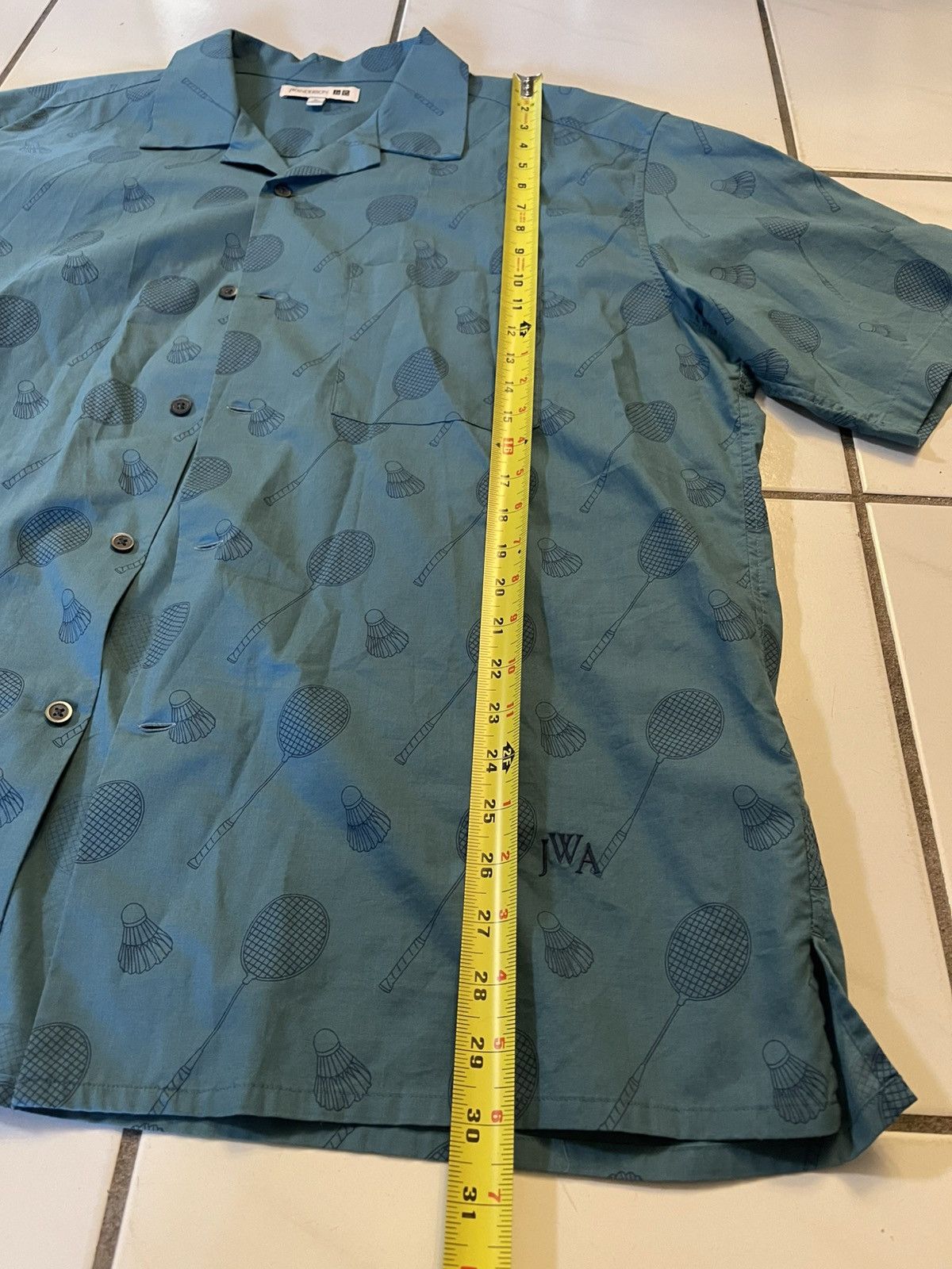 JW Anderson × Uniqlo Uniqlo x JW Anderson Shirt Men's XL Blue Printed Badminton Size US XL / EU 56 / 4 - 4 Thumbnail