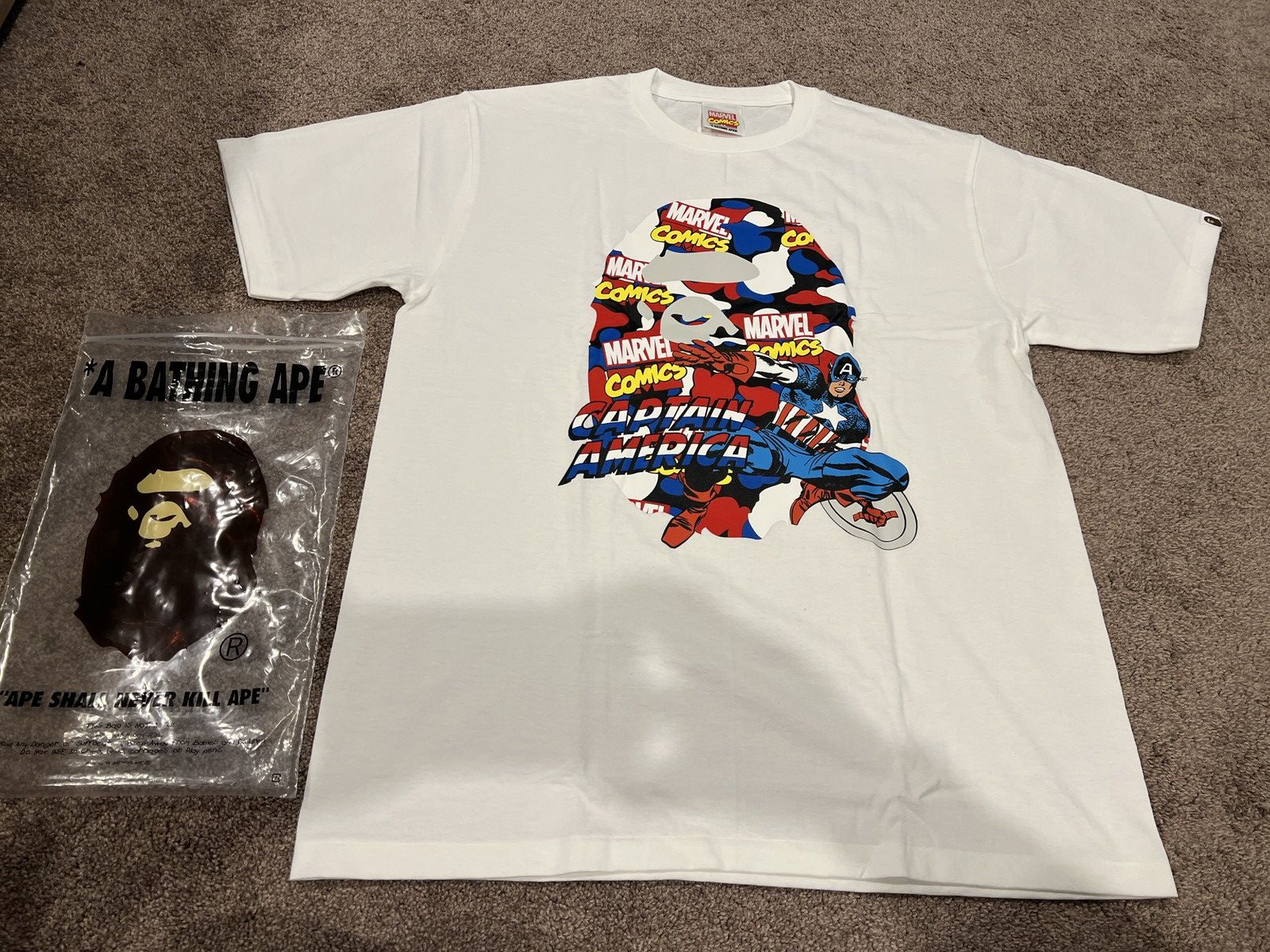 Rare authentic Bape X marvel good XL