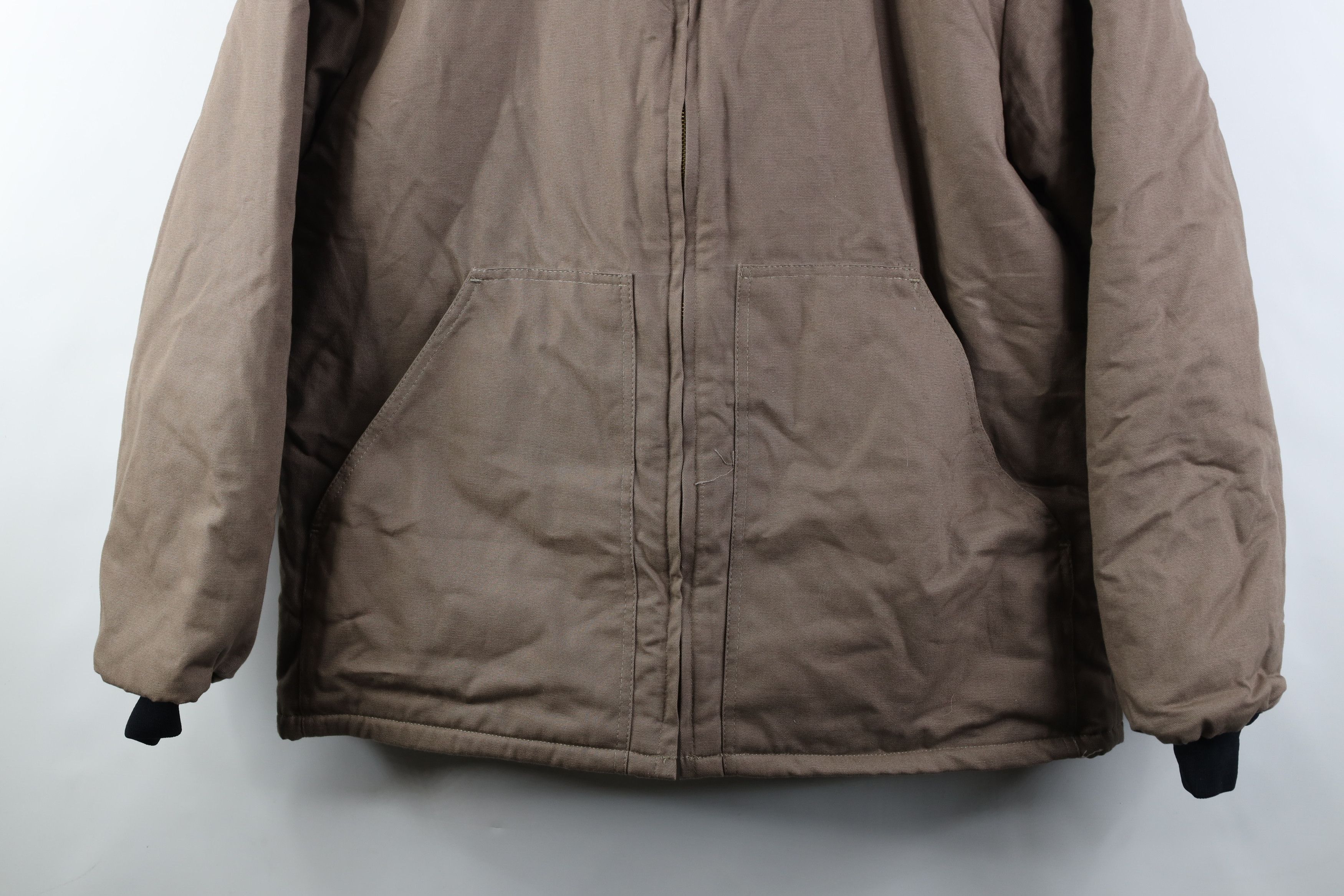 Vintage Vintage 90s Military Style Full Zip Jacket Canvas Brown Size US L / EU 52-54 / 3 - 3 Thumbnail
