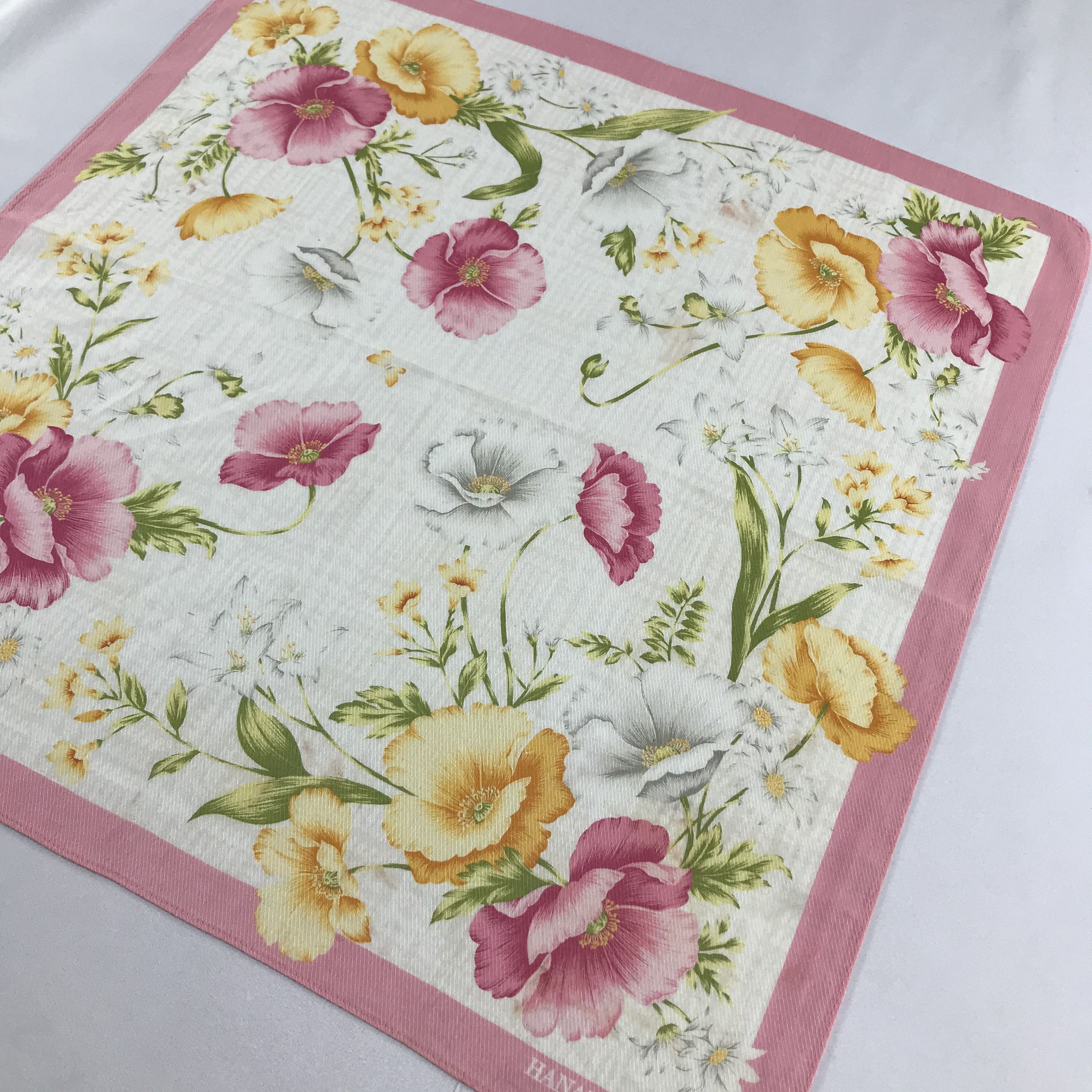 Hanae Mori Hanae Mori Floral Handkerchief Neckerchief Bandana H680 Size ONE SIZE - 4 Thumbnail